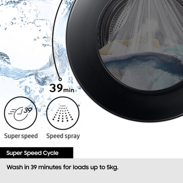 Samsung WD11DG5B15BBEU 11/6kg Washer Dryer, E Rated in Black