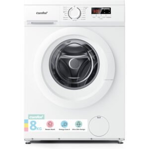 Comfee CFE12EW80/W-UK 8kg 1400rpm Slim 48cm Freestanding Washing Machine, Steam Wash, Inverter Motor, White