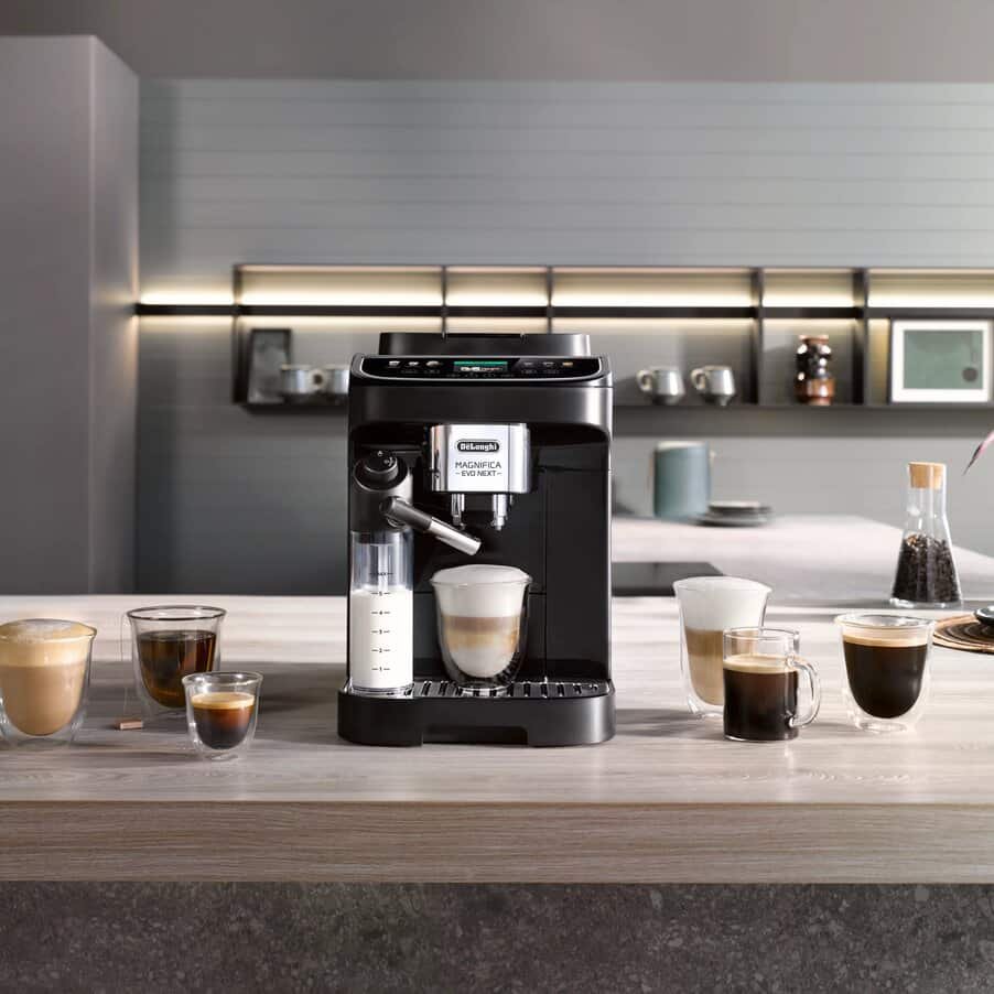 De'Longhi Magnifica Evo Next ECAM310.60.B Bean to Cup Coffee Machine – LatteCrema Hot, 10 Drinks – Black