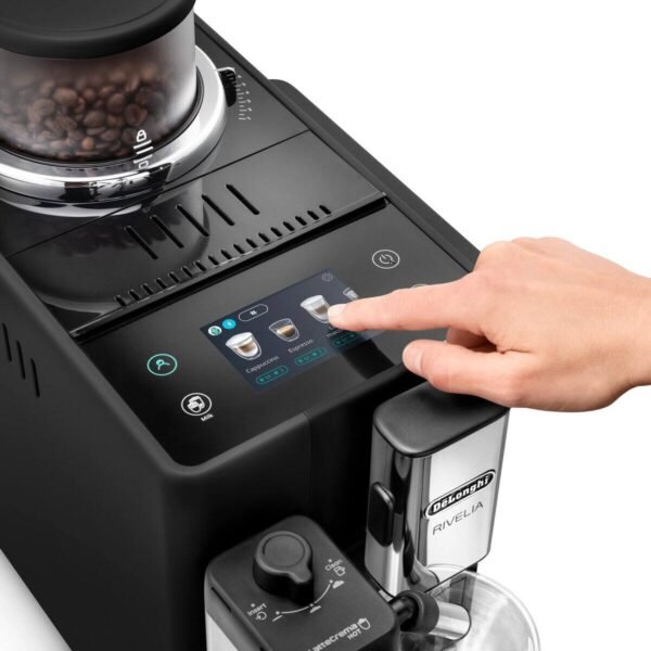 De'Longhi Rivelia EXAM440.55.B Bean to Cup Coffee Machine, LatteCrema Hot, 16 Drinks, 19 Bar, Onyx Black
