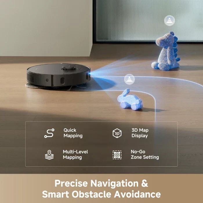 Dreame D30 Ultra Robot Vacuum & Mop, 25,000Pa Suction, Auto-Empty & Mop-Washing Dock, 230-Min Runtime, Black