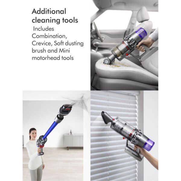 Dyson V11 Absolute Cordless Stick Vacuum Cleaner, Nickel/Blue, Up to 60 Min Run Time, 0.76L Bin, LCD Screen