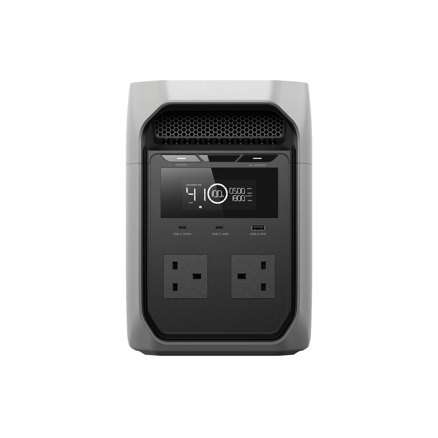 EcoFlow DELTA 3 Classic Portable Power Station 1024Wh, 1800W (2400W X-Boost), LFP Battery, 2x UK AC