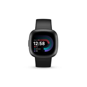 Fitbit Versa 4 Smartwatch 40.5mm Bluetooth Black/Graphite Aluminium – Built-in GPS, 6+ Day Battery