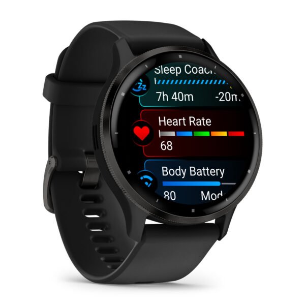 Garmin Venu 3 45mm GPS Smartwatch – 1.4" AMOLED, Up to 14 Days Battery – Slate/Black (010-02784-01)