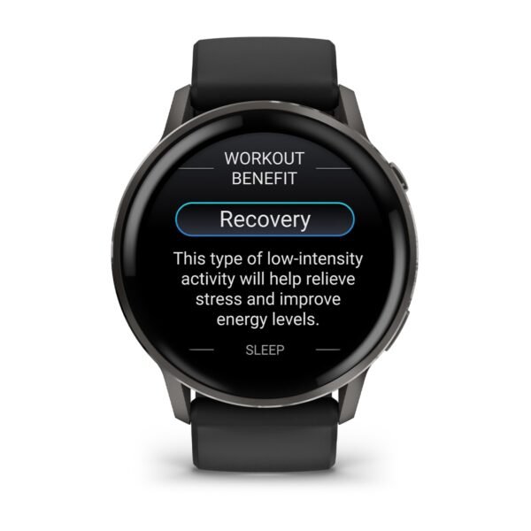 Garmin Venu 4 GPS Smartwatch 45mm Bluetooth Slate with Black Band – 1.4" AMOLED, ECG, LED Flashlight