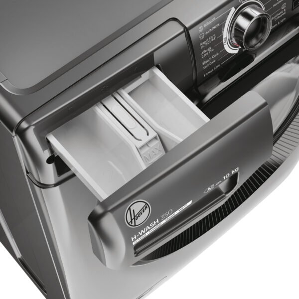 Hoover H-WASH 350 H3WPS4106TAMBR80 10kg 1400 Spin Washing Machine, Wi-Fi, Steam – Graphite