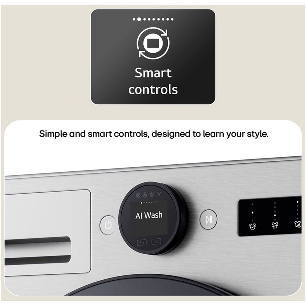 LG F4X7009TWB 9kg 1400 Spin AI Direct Drive Freestanding Washing Machine White