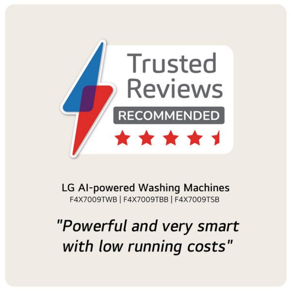 LG F4X7009TWB 9kg 1400 Spin AI Direct Drive Freestanding Washing Machine White