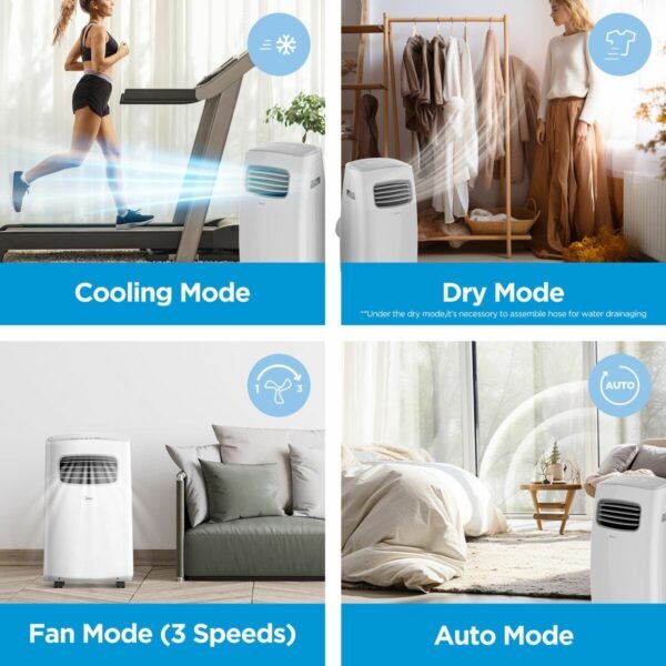 Midea MPPFA1-09CRN7 9000 BTU Portable Air Conditioner, Wi-Fi, Alexa/Google, R290, Energy Class A, Window Kit